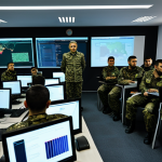 Cyber Security Training**

A group of Turkish soldiers, fully clothed in military uniforms, are attentively participating in a cyber security training session inside a modern, high-tech classroom. Desktops with multiple monitors displaying lines of code are visible.  The atmosphere is focused and professional.  Perfect anatomy, correct proportions, well-lit, professional environment. safe for work, appropriate content, fully clothed, professional.

**