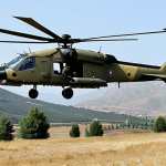 T-129 ATAK Helicopter in Action**

"A T-129 ATAK helicopter flying over the Turkish countryside during a military exercise, fully clothed, appropriate attire, safe for work, daytime scene, perfect anatomy, correct proportions, professional photography, high quality, showcasing the helicopter's maneuverability, rural background with mountains, family-friendly."

**